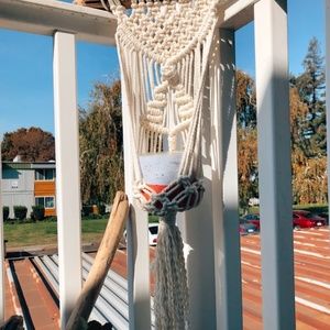 Beautiful Boho "White Christmas" Macrame Plant Han